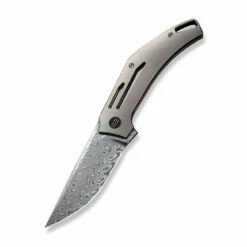 WEKNIFE Speedliner Flipper Knife Gray Titanium Handle (3.39" Hakkapella Damasteel Blade) WE22045C-DS1 -WE KNIFE Sales weknife speedliner flipper knife gray titanium handle 339 hakkapella damasteel blade we22045c ds1 910451