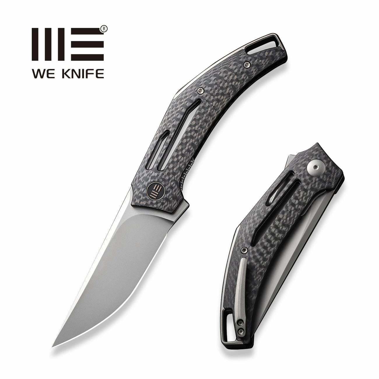 WEKNIFE Speedliner Flipper Knife Twill Carbon Fiber Handle (3.39" Silver Bead Blasted CPM 20CV Blade) WE22045B-1 3 WEKNIFE Speedliner Flipper Knife Twill Carbon Fiber Handle (3.39" Silver Bead Blasted CPM 20CV Blade) WE22045B-1