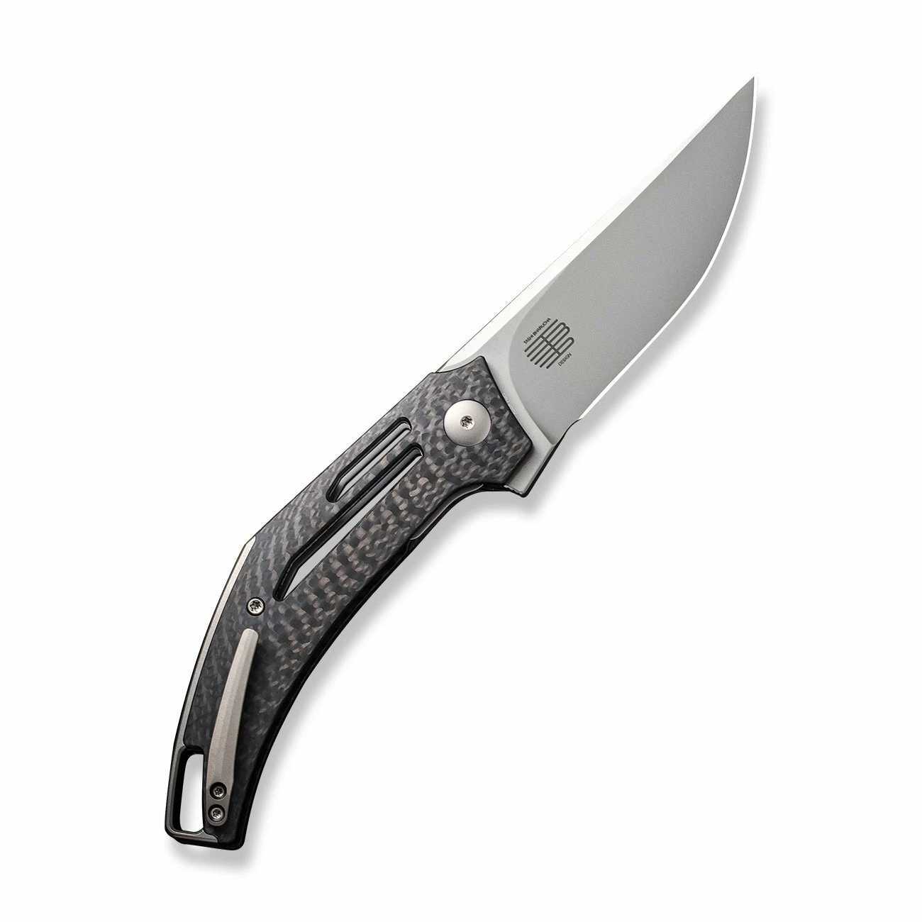 WEKNIFE Speedliner Flipper Knife Twill Carbon Fiber Handle (3.39" Silver Bead Blasted CPM 20CV Blade) WE22045B-1 4 WEKNIFE Speedliner Flipper Knife Twill Carbon Fiber Handle (3.39" Silver Bead Blasted CPM 20CV Blade) WE22045B-1 - Image 2