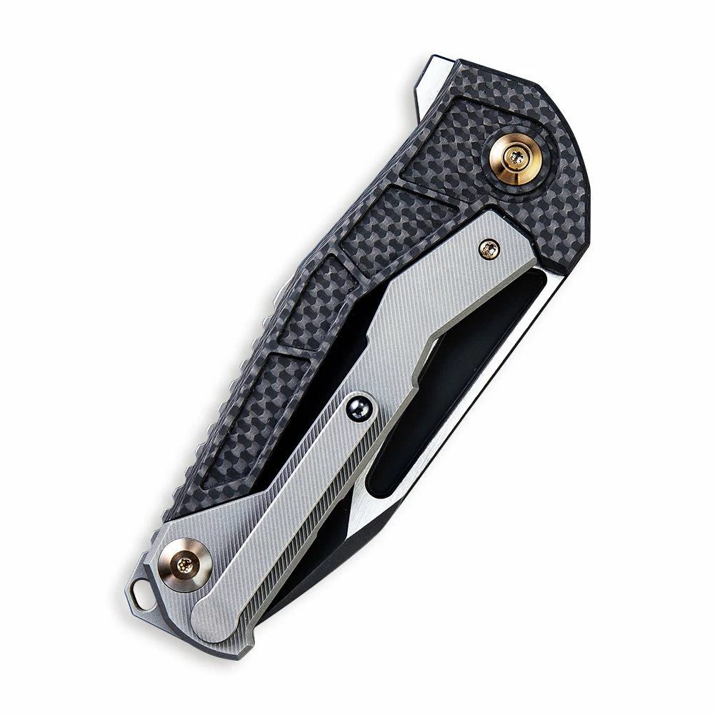 WEKNIFE Sugga Flipper Knife Titanium Handle With Carbon Fiber Inlay (3.55" CPM S35VN Blade) 915B 5 WEKNIFE Sugga Flipper Knife Titanium Handle With Carbon Fiber Inlay (3.55" CPM S35VN Blade) 915B - Image 3