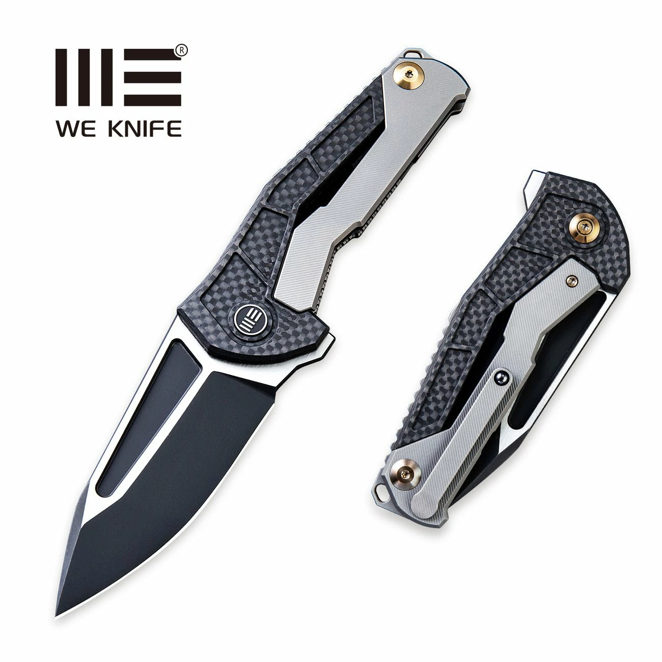 WEKNIFE Sugga Flipper Knife Titanium Handle With Carbon Fiber Inlay (3.55" CPM S35VN Blade) 915B 3 WEKNIFE Sugga Flipper Knife Titanium Handle With Carbon Fiber Inlay (3.55" CPM S35VN Blade) 915B