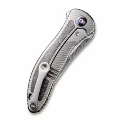 WEKNIFE Synergy2 Flipper Knife Titanium Integral Handle With Carbon Fibre Inlay (3.49" Heimskringla Damasteel Blade) 912CF-DS2 -WE KNIFE Sales weknife synergy2 flipper knife titanium integral handle with carbon fibre inlay 349 heimskringla damasteel blade 912cf ds2 528663