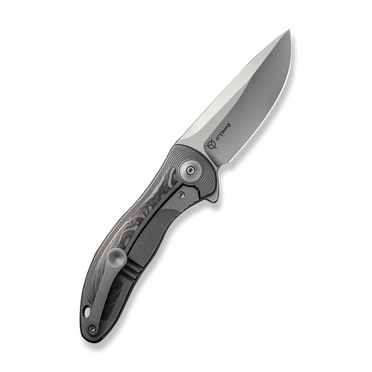 WEKNIFE Synergy2v2 Flipper Knife Titanium Handle With Carbon Fiber Inlay (3.49" CPM 20CV Blade) WE18046CF-1 4 WEKNIFE Synergy2v2 Flipper Knife Titanium Handle With Carbon Fiber Inlay (3.49" CPM 20CV Blade) WE18046CF-1 - Image 2