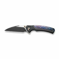 WEKNIFE Ziffius Flipper & Thumb Stud & Button Lock Knife Titanium Handle (3.7" CPM 20CV Blade) WE22024D-1 -WE KNIFE Sales weknife ziffius button lock knife black titanium handle with flamed titanium integral spacer 37 black stonewashed cpm 20cv blade satin flat we22024d 1 206028