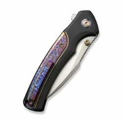 WEKNIFE Ziffius Flipper & Thumb Stud & Button Lock Knife Titanium Handle (3.7" CPM 20CV Blade) WE22024D-2 -WE KNIFE Sales weknife ziffius button lock knife black titanium handle with flamed titanium integral spacer 37 hand rubbed satin cpm 20cv blade we22024d 2 243850