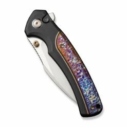 WEKNIFE Ziffius Flipper & Thumb Stud & Button Lock Knife Titanium Handle (3.7" CPM 20CV Blade) WE22024D-2 -WE KNIFE Sales weknife ziffius button lock knife black titanium handle with flamed titanium integral spacer 37 hand rubbed satin cpm 20cv blade we22024d 2 728727