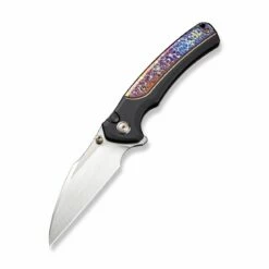 WEKNIFE Ziffius Flipper & Thumb Stud & Button Lock Knife Titanium Handle (3.7" CPM 20CV Blade) WE22024D-2 -WE KNIFE Sales weknife ziffius button lock knife black titanium handle with flamed titanium integral spacer 37 hand rubbed satin cpm 20cv blade we22024d 2 864066