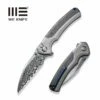 WEKNIFE Ziffius Flipper & Thumb Stud & Button Lock Knife Titanium Handle With Carbon Fiber (3.7" Damasteel Blade) WE22024A-DS1 -WE KNIFE Sales weknife ziffius button lock knife gray titanium handle with twill carbon fiber integral spacer 37 hakkapella damasteel blade we22024a ds1 234610