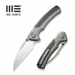 WEKNIFE Ziffius Flipper & Thumb Stud & Button Lock Knife Titanium Handle With Carbon Fiber Integral Spacer (3.7" CPM 20CV Blade) WE22024A-2