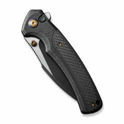 WEKNIFE Ziffius Flipper & Thumb Stud & Button Lock Knife Black Stonewashed With Etching Pattern Titanium Handle With Twill Carbon Fiber Integral Spacer (3.7" Black Stonewashed CPM 20CV Blade, Satin Flat) WE22024A-4 -WE KNIFE Sales weknife ziffius button lock thumb stud knife black stonewashed with etching pattern titanium handle with twill carbon fiber integral spacer 37 black stonewashed 586512