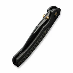 WEKNIFE Ziffius Flipper & Thumb Stud & Button Lock Knife Black Stonewashed With Etching Pattern Titanium Handle With Twill Carbon Fiber Integral Spacer (3.7" Black Stonewashed CPM 20CV Blade, Satin Flat) WE22024A-4 -WE KNIFE Sales weknife ziffius button lock thumb stud knife black stonewashed with etching pattern titanium handle with twill carbon fiber integral spacer 37 black stonewashed 997937