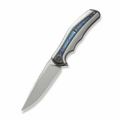 WEKNIFE Zonda Flipper Knife Titanium Handle With Carbon Fiber (4.05" CPM 20CV Blade) WE22016-2 -WE KNIFE Sales weknife zonda flipper knife gray titanium handle with twill carbon fiber flamed titanium inlay 405 silver bead blasted cpm 20cv blade we22016 2 343558