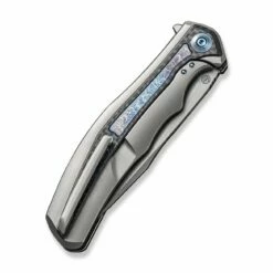 WEKNIFE Zonda Flipper Knife Titanium Handle With Carbon Fiber (4.05" CPM 20CV Blade) WE22016-2 -WE KNIFE Sales weknife zonda flipper knife gray titanium handle with twill carbon fiber flamed titanium inlay 405 silver bead blasted cpm 20cv blade we22016 2 648606